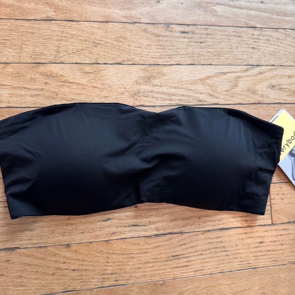 True & Co True Everybody Bandeau Bra Black XL Wirefree Convertible NEW